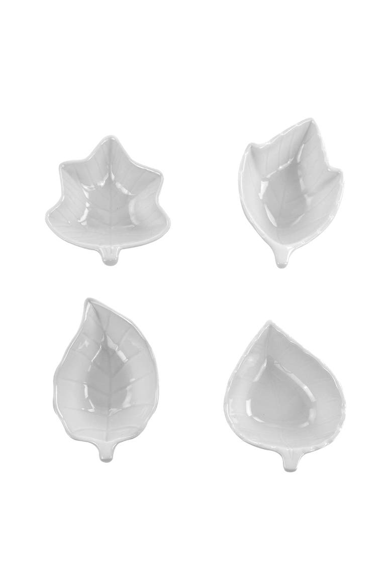 4 Piece Ceramic Tidbit Dish Set, Main, color, White