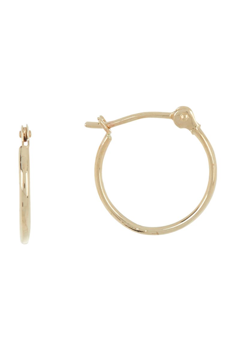CANDELA JEWELRY 14K Yellow Gold 13mm Small Tube Hoop Earrings, Main, color, Gold