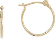 CANDELA JEWELRY 14K Yellow Gold 13mm Small Tube Hoop Earrings
