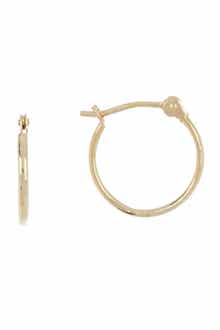 CANDELA JEWELRY 14K Yellow Gold 13mm Small Tube Hoop Earrings