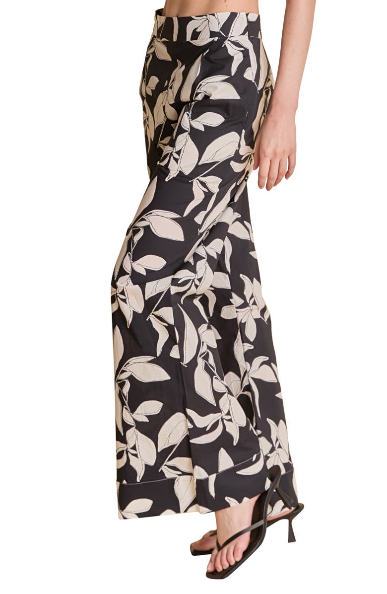 English Factory High Waist Wide Leg Pants, Alternate, color, Black/ White