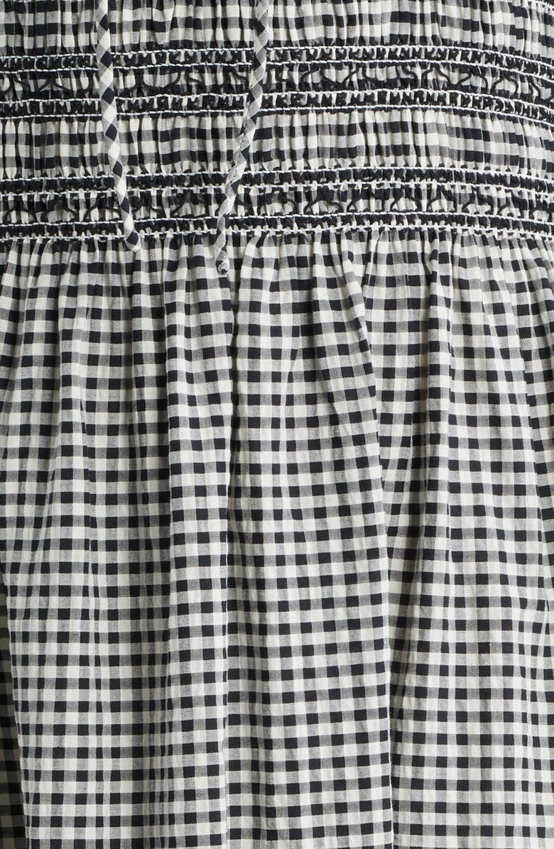 Hill House Home The Madeline Smocked Puff Sleeve Maxi Dress, Alternate, color, Black/ Sand Gingham