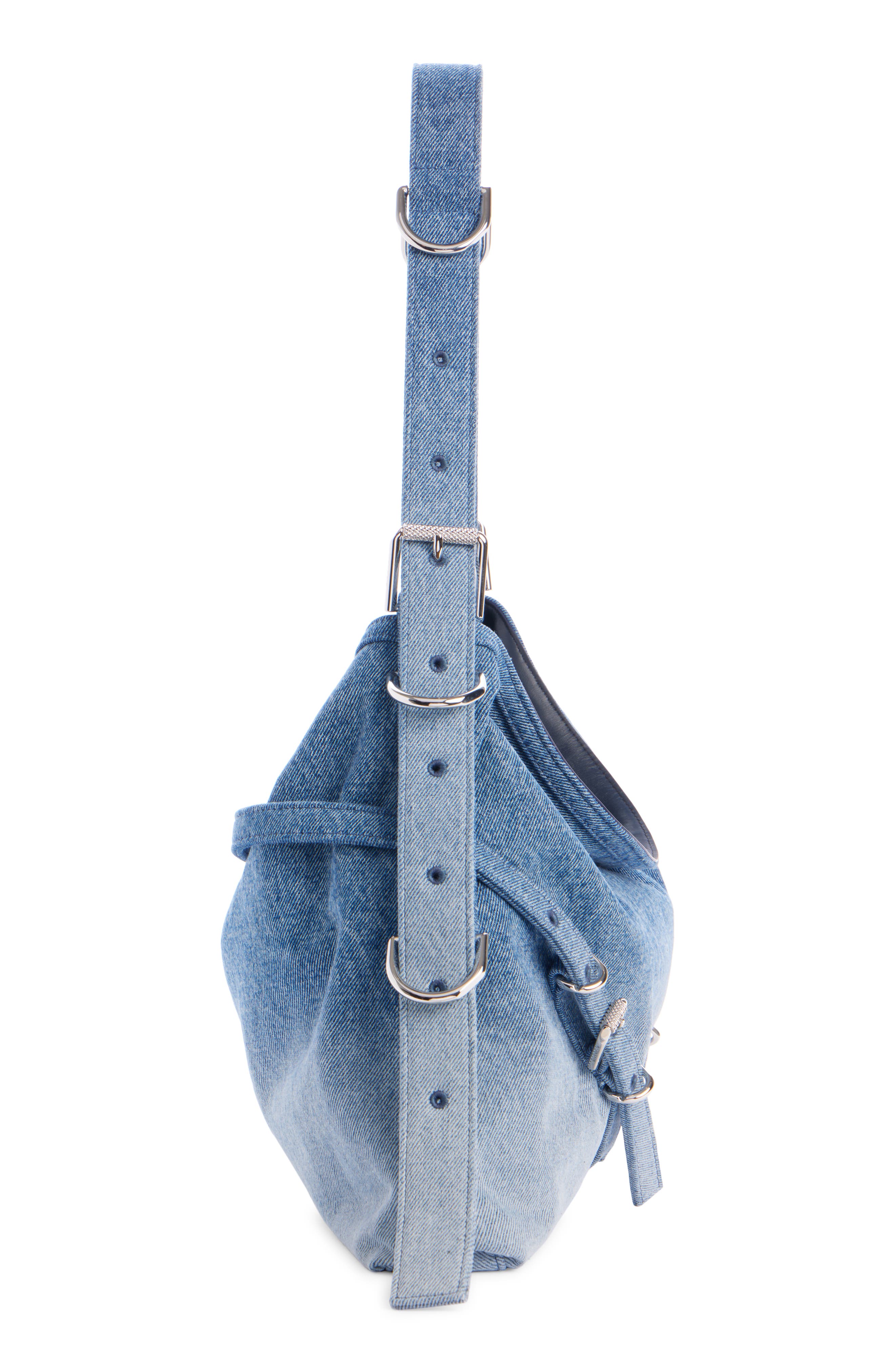Givenchy Medium Voyou Faded Denim Hobo Bag, Alternate, color, 