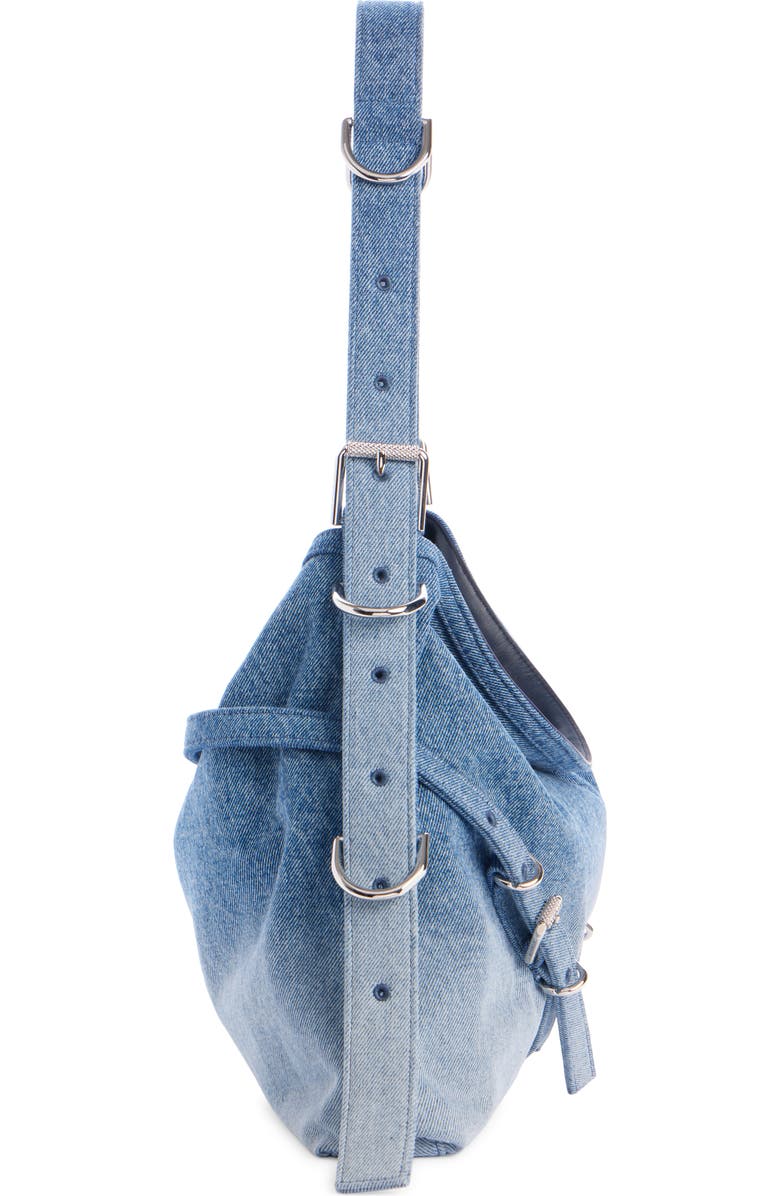 Givenchy Medium Voyou Faded Denim Hobo Bag, Alternate, color,