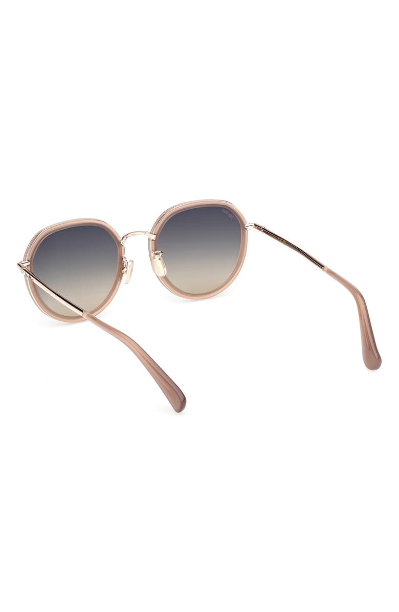 Max Mara 57mm Round Sunglasses, Alternate, color, Shiny Beige / Gradient Smoke