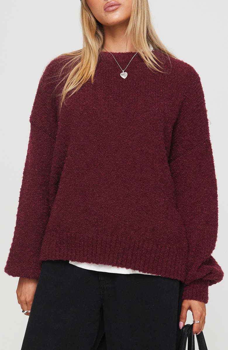 Princess Polly Niomie Oversize Crewneck Sweater, Main, color, 