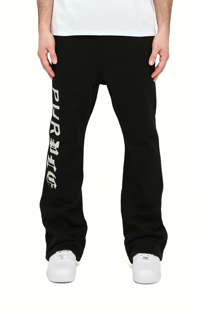 Heavyweight Fleece Flared Pants, Main, color, BLACK