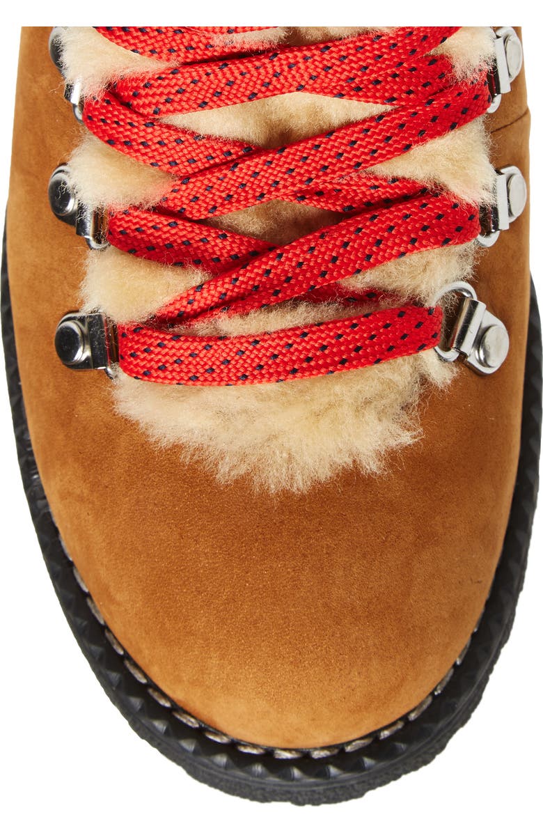 J.Crew Nordic Genuine Shearling Cuff Winter Boot, Alternate, color, Glazed Pecan Leather