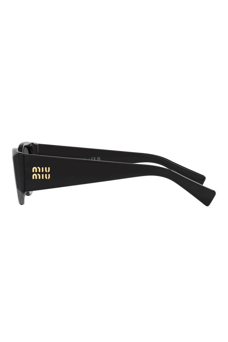 54mm Angular Cat Eye Sunglasses, Alternate, color, BLACK
