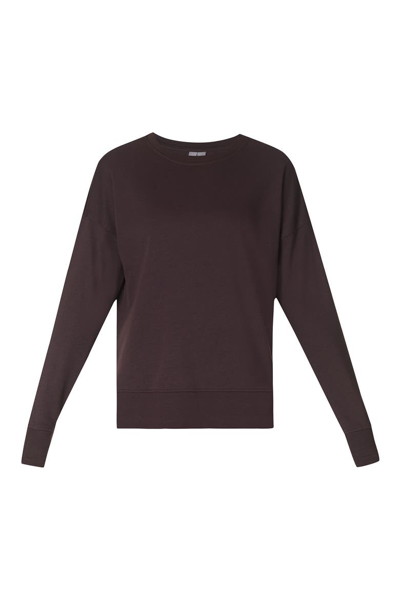 After Class Stripe Longline Sweatshirt, Alternate, color, SABLE BROWN
