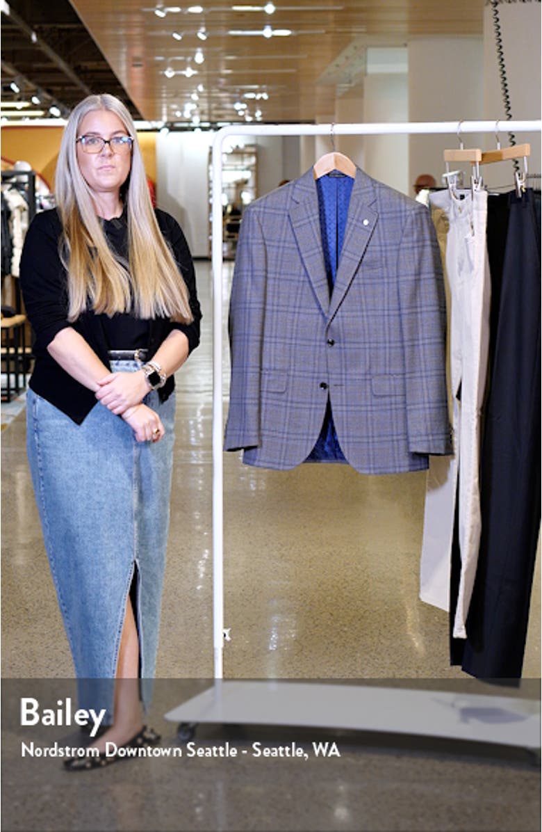 Jay Deco Plaid Slim Fit Wool Sport Coat, sales video thumbnail