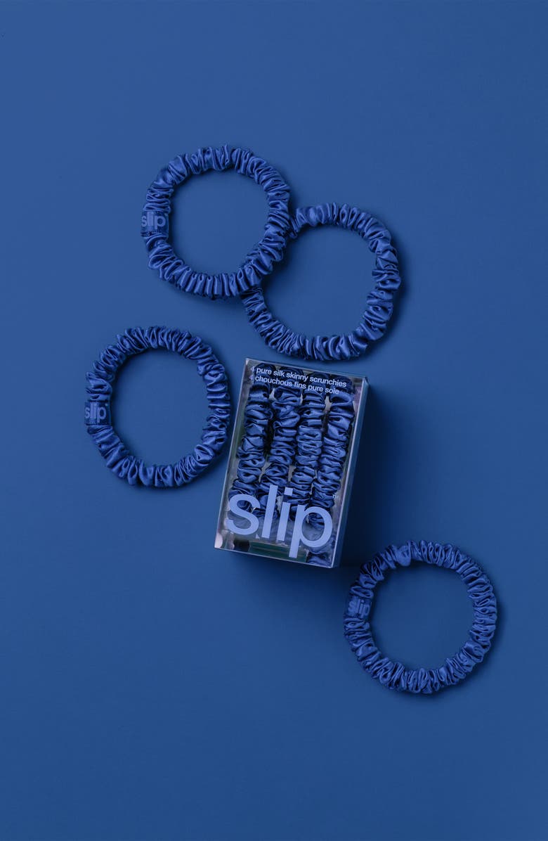 slip Pure Silk Skinny Scrunchies, Alternate, color, Royal Blue