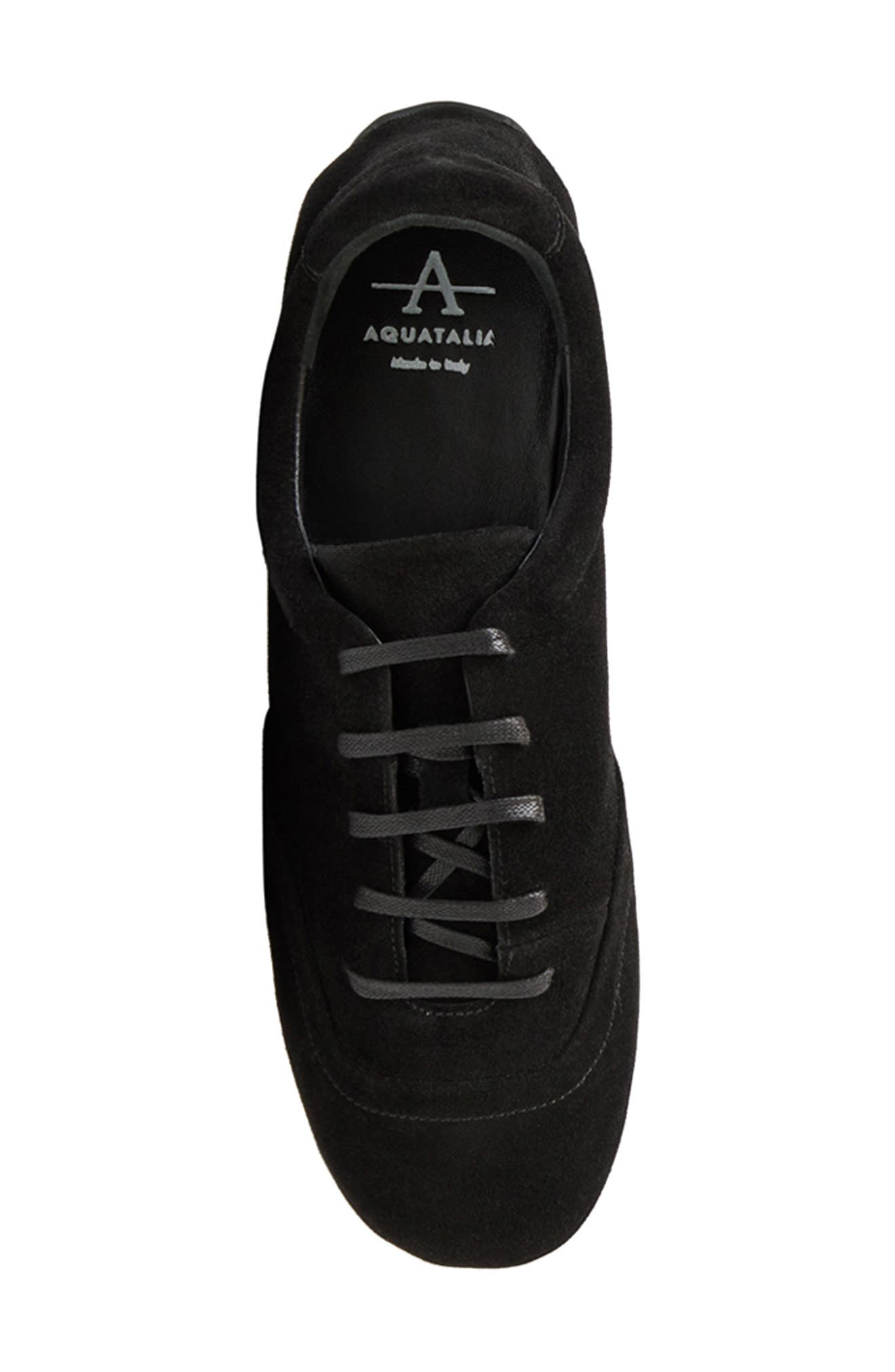 Aquatalia Qrystal Weatherproof Sneaker, Alternate, color, Black Suede
