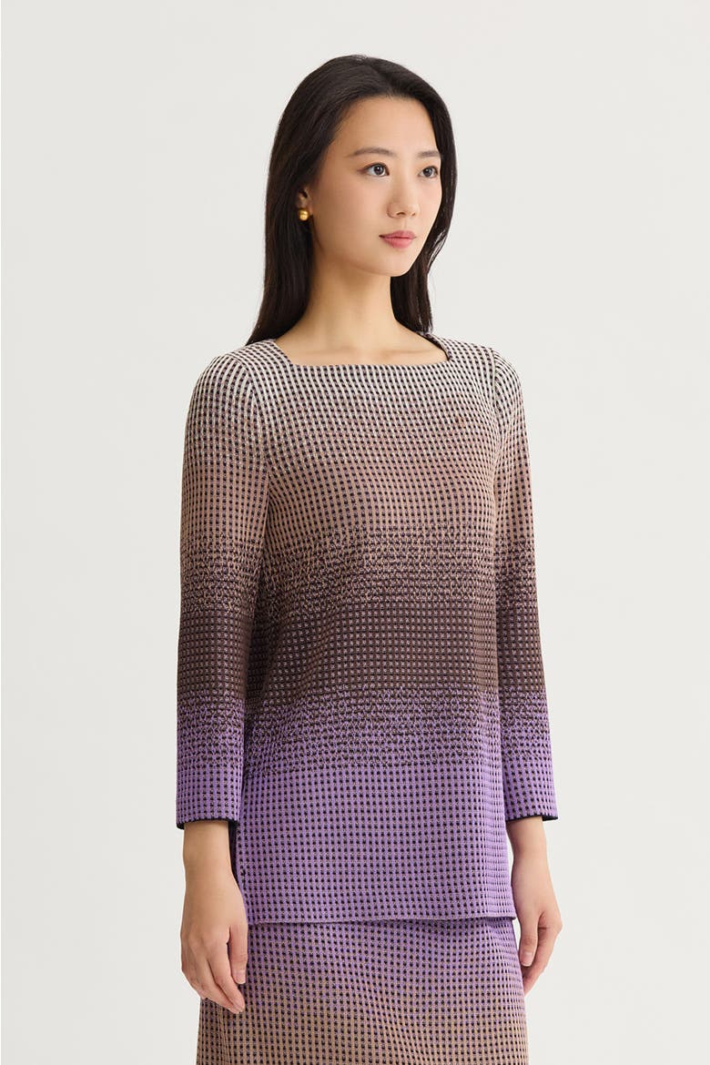 Ombre Jacquard Knit Tunic, Alternate, color, Sunset Purple/Dark Umber