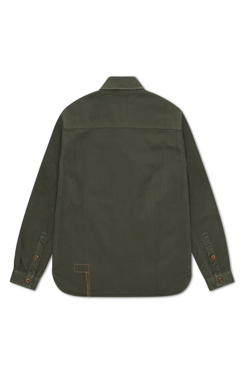 Fortela Meckongt Cotton Front Pocket Overshirt, Alternate, color, Green