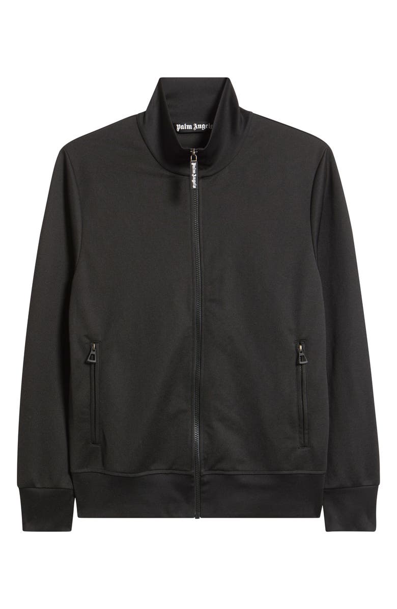 Palm Angels Back Curved Logo Track Jacket, Alternate, color, Black Off White