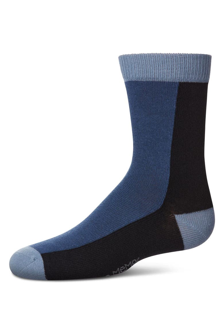 Color-Block Fine-Gauge Crew Sock, Main, color, Navy