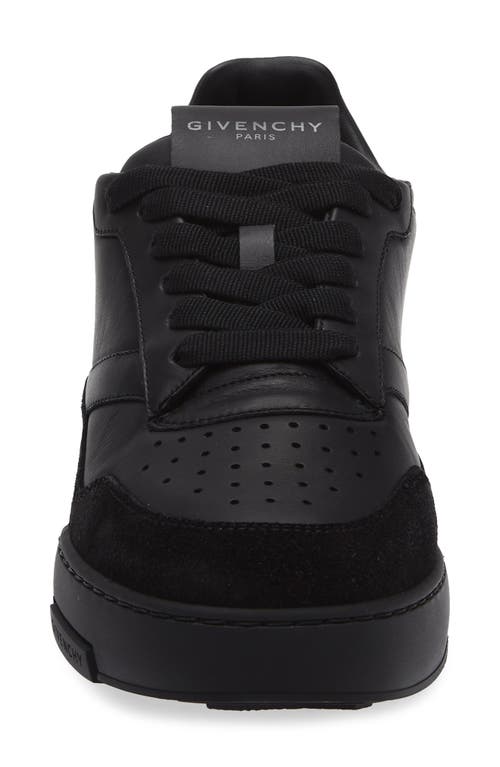 Givenchy Black Calf Leather Bos Taurus Low Top Sneakers In Multi