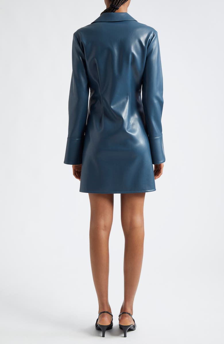 Cinq à Sept McKenna Long Sleeve Faux Leather Dress, Alternate, color, Nightfall