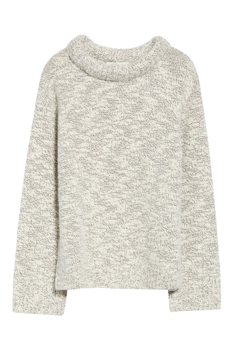 Chunky Crewneck Cashmere & Wool Sweater, Main, color, TURKISH COFFEE / IVORY