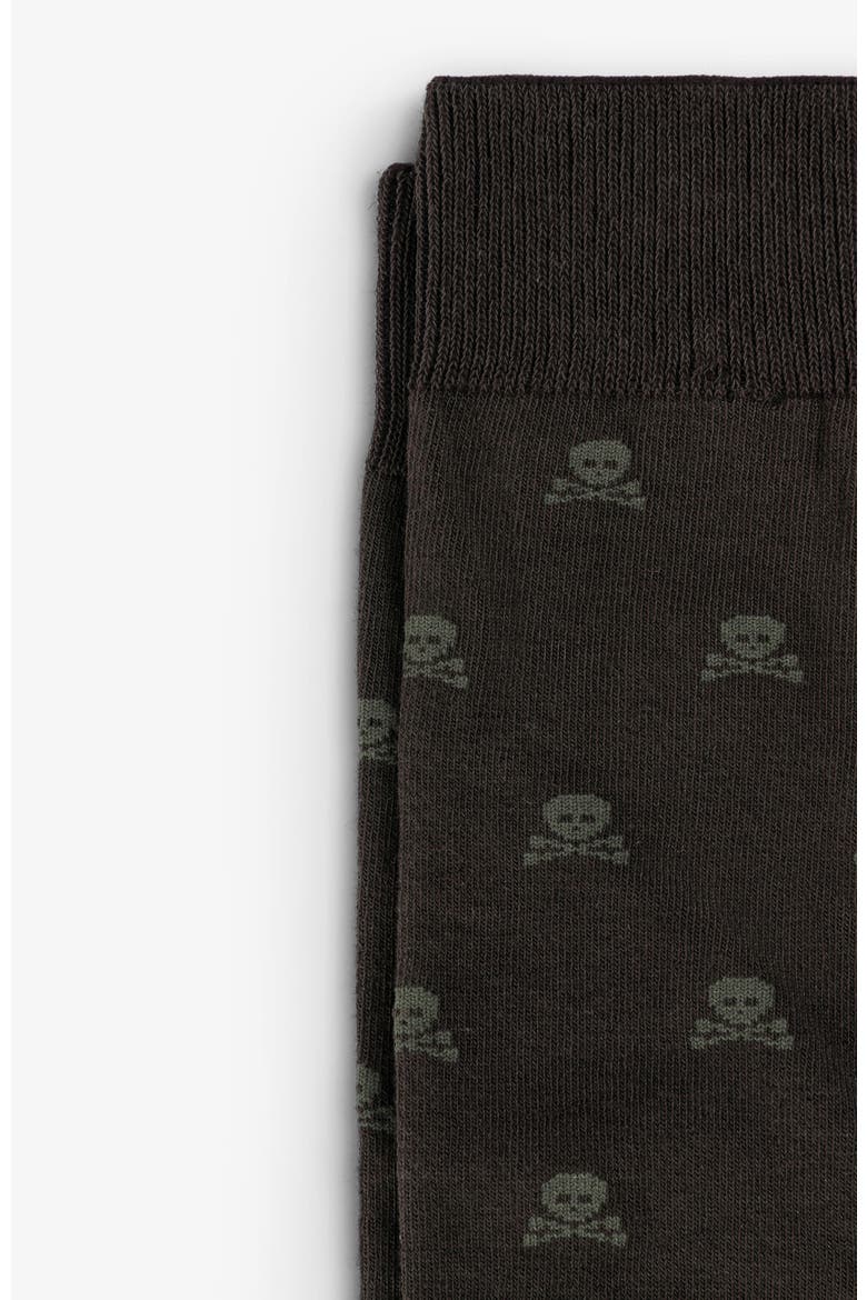 Skull L Socks, Alternate, color, Brown