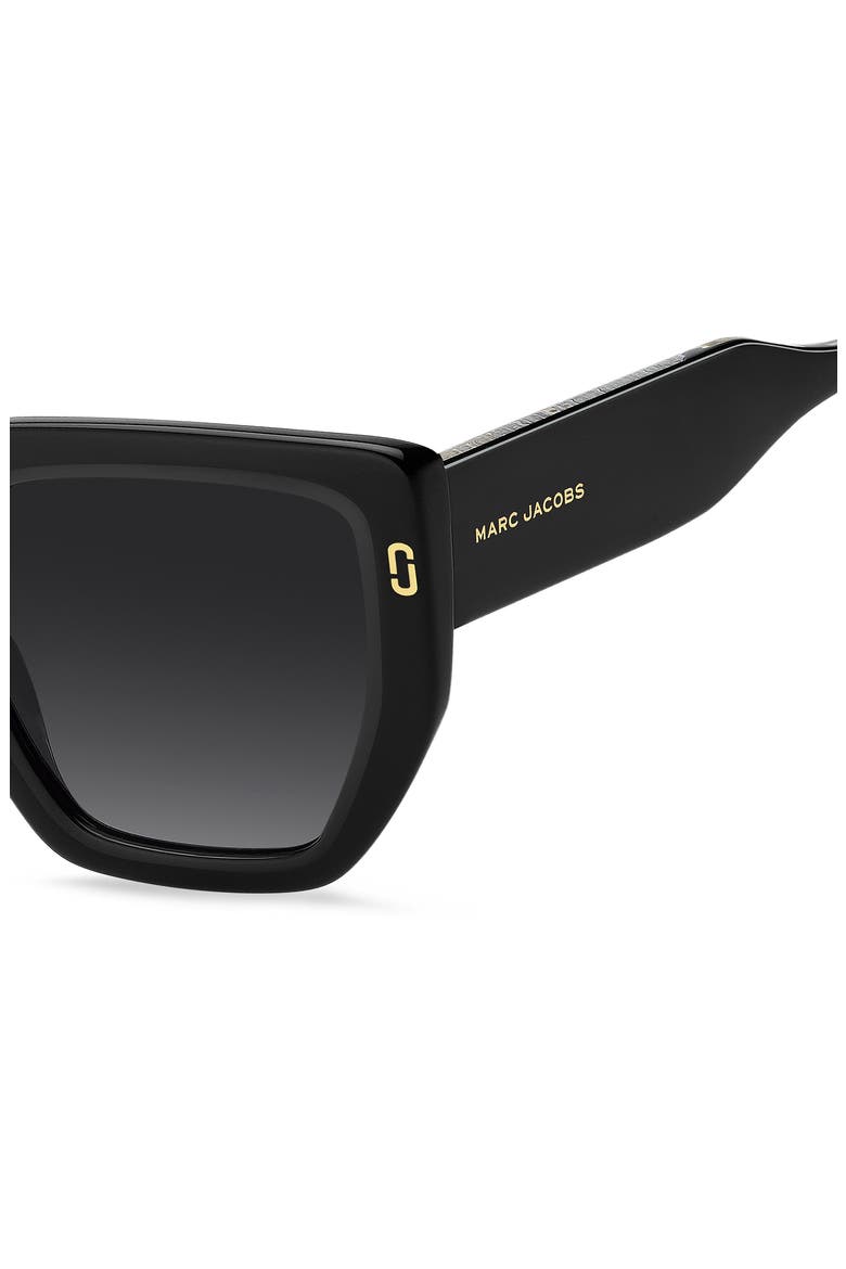 52mm Gradient Square Sunglasses, Alternate, color, BLACK/ DARK GREY