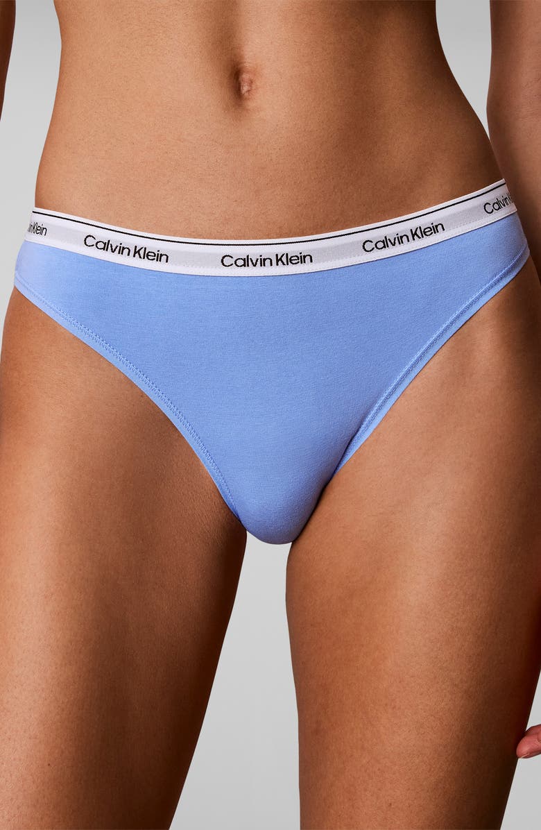 Calvin Klein Assorted 5-Pack Logo Bikinis, Alternate, color, Shoreline/Blue /G H/Pear/ W