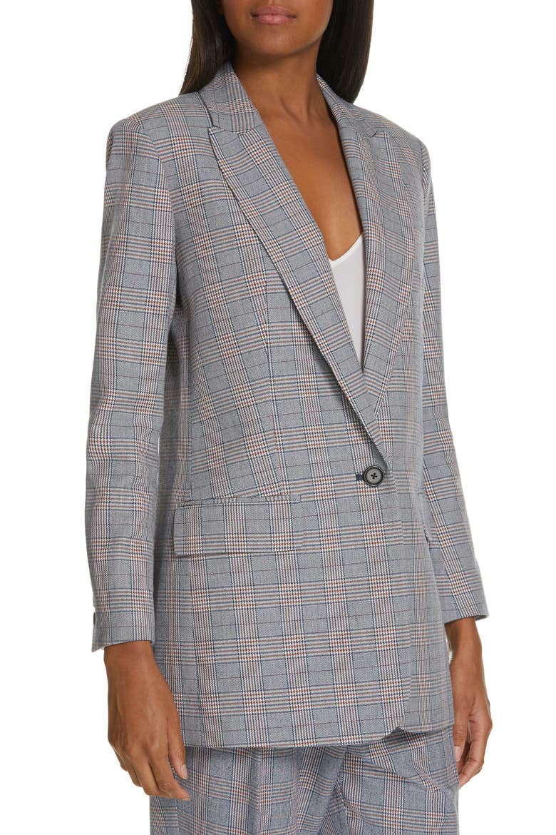 Jeanne Check Blazer, Alternate, color, BLUE MULTI