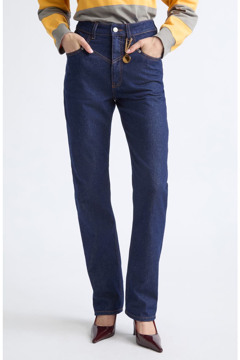 High Waist Slim Leg Jeans, Main, color, DENIM CLASSIC WASH