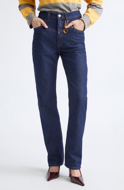 High Waist Slim Leg Jeans