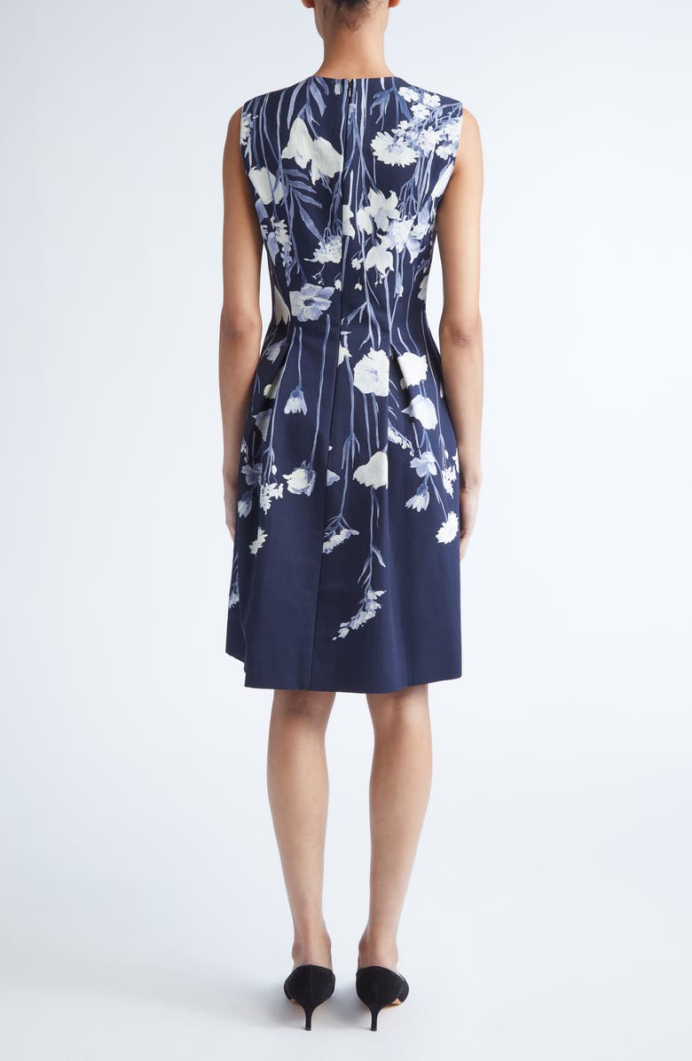 Lela Rose Betsy Floral Faille Fit & Flare Dress, Alternate, color, Navy Multi