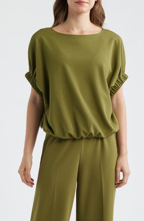 Boat Neck Dolman Sleeve Top
