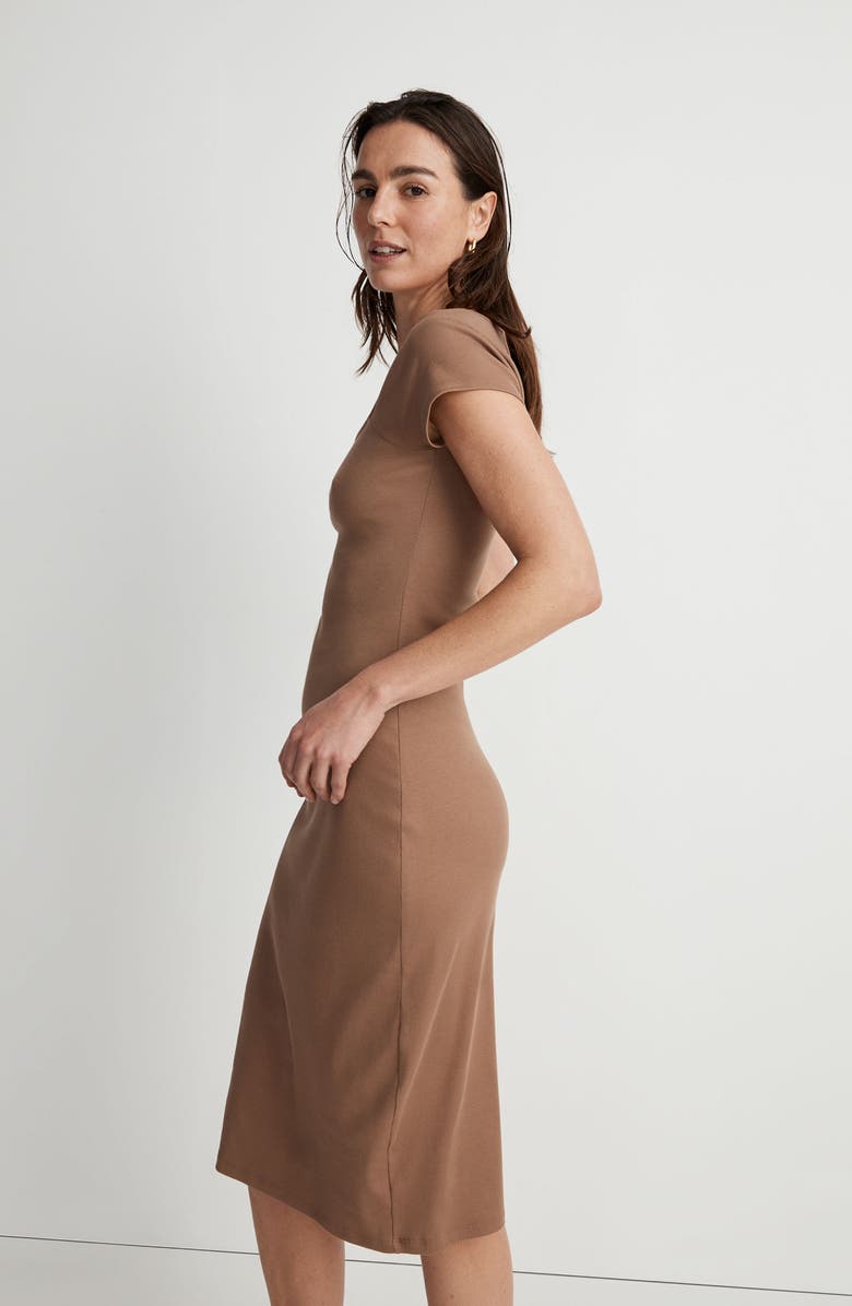 Madewell Brightside Body-Con Midi Dress, Alternate, color, 