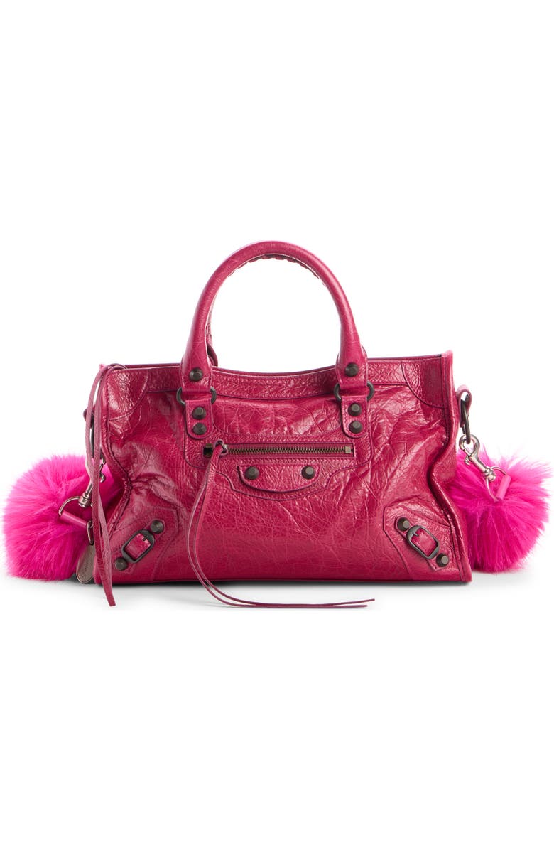 Balenciaga Small Le City Leather Satchel, Alternate, color, 5729 Framboise