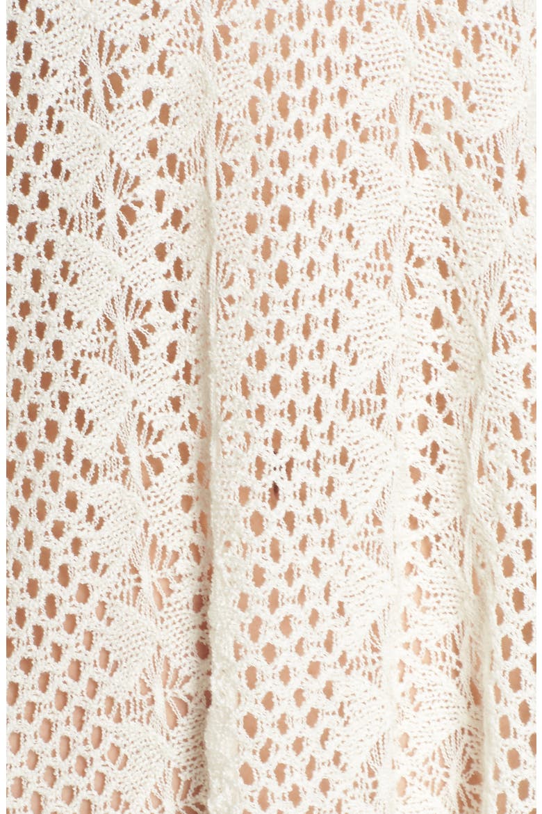 Pointelle Cover-Up Caftan, Alternate, color, WHITE