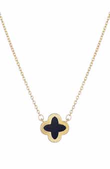 Adornia Fluted Edge Clover Pendant Necklace