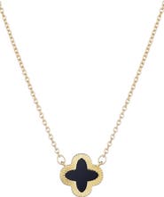 Adornia Fluted Edge Clover Pendant Necklace