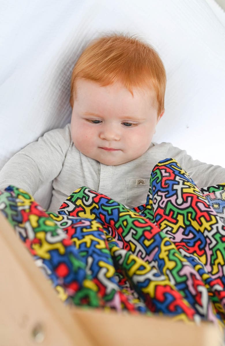 ETTA LOVES Kids' Keith Haring XL Muslin Blanket, Alternate, color, Kh Print Brazil