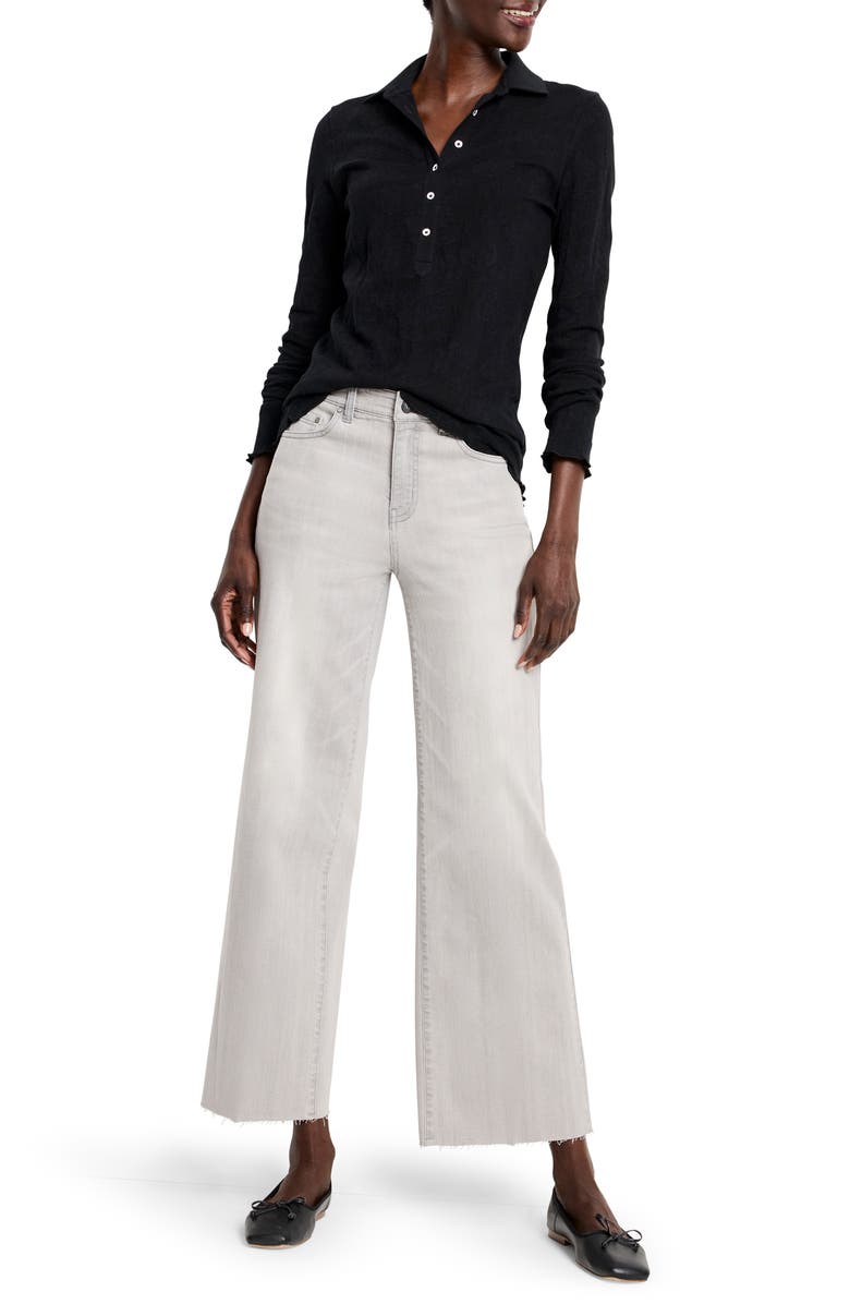 NIC+ZOE Collared Lace Jacquard Knit Top, Alternate, color, 