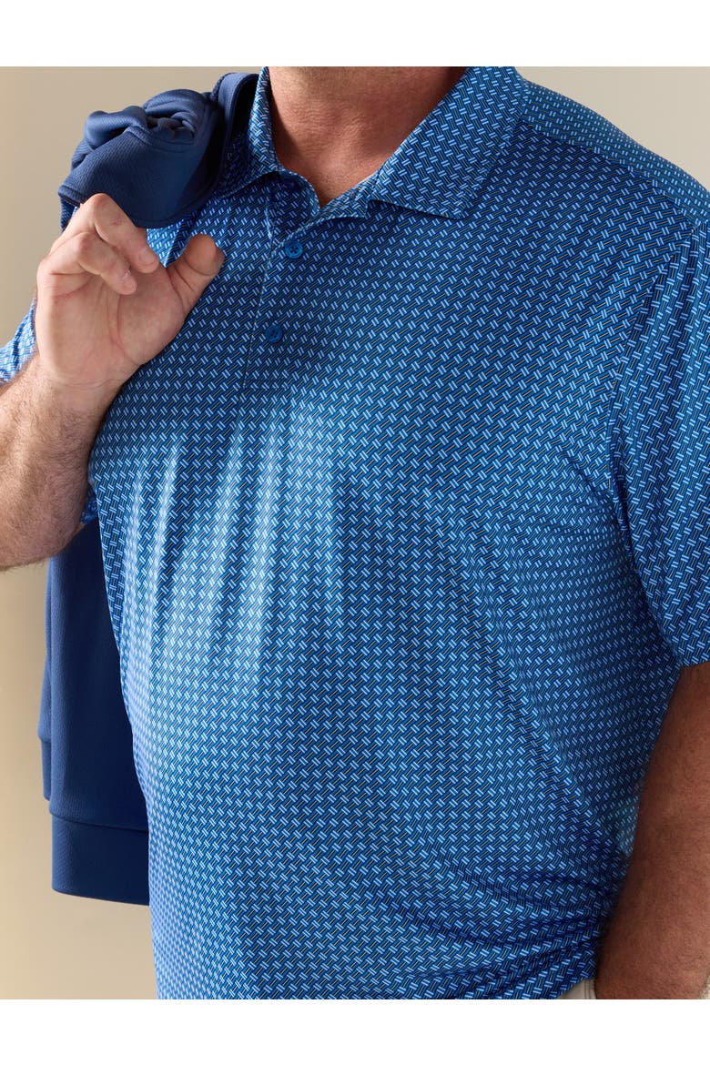 Big & Tall Basketweave Performance Polo Shirt V2, Alternate, color, VIRTUAL BLUE