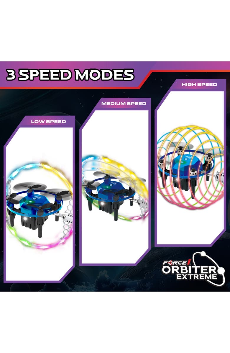 Force1 Obiter Extreme RC Aerial Drone with 360 Spins, Alternate, color, Blue