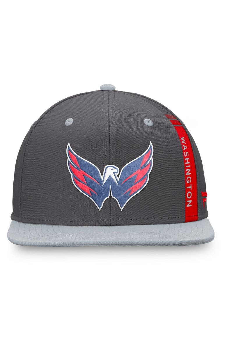 FANATICS Men's Fanatics Branded Charcoal Washington Capitals Authentic Pro Home Ice Snapback Hat, Alternate, color, 