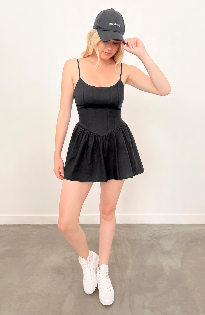 Florence by Mills Corset Fit & Flare Minidress, Alternate, color, Black