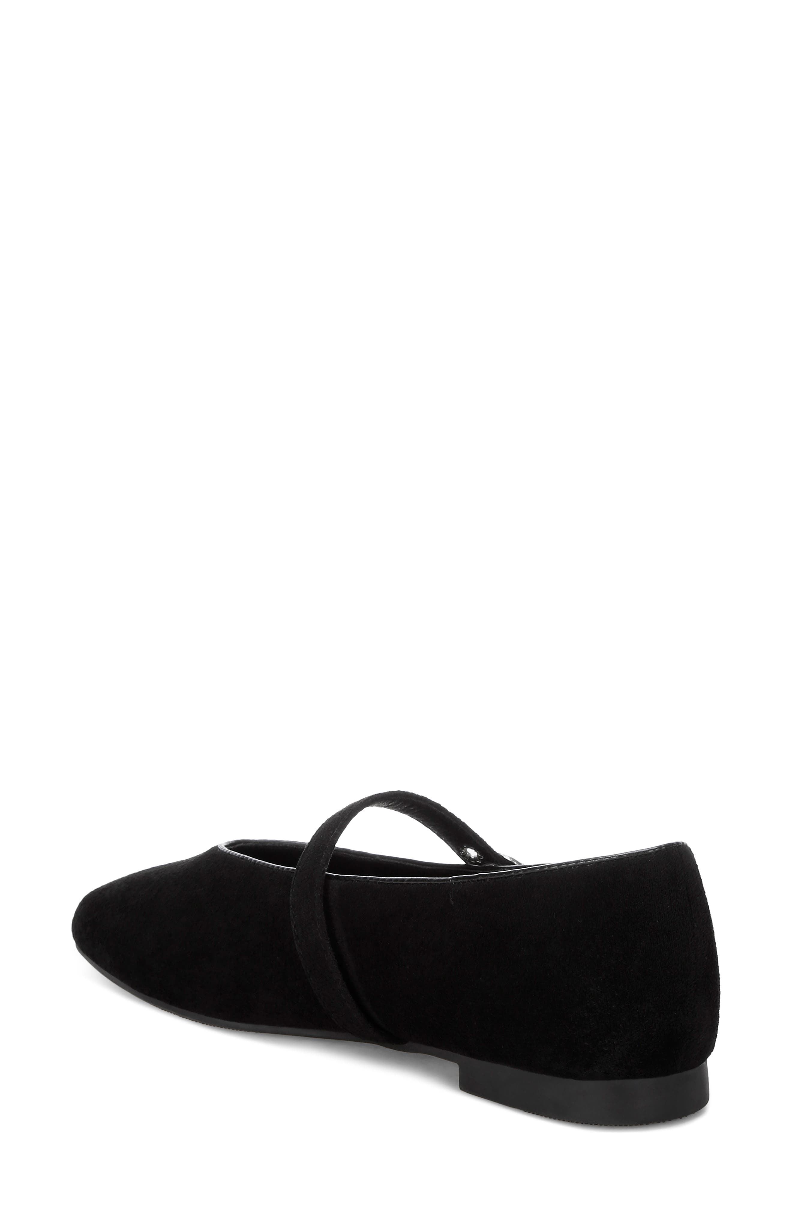Ninily Leather Mary Jane Flat, Alternate, color, BLACK SUEDE