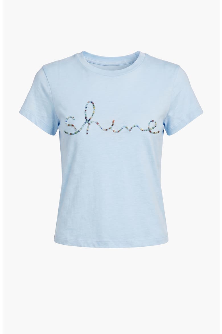 Short Sleeve Beaded Script Tee, Main, color, Blue