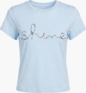 Modenaire Short Sleeve Beaded Script Tee
