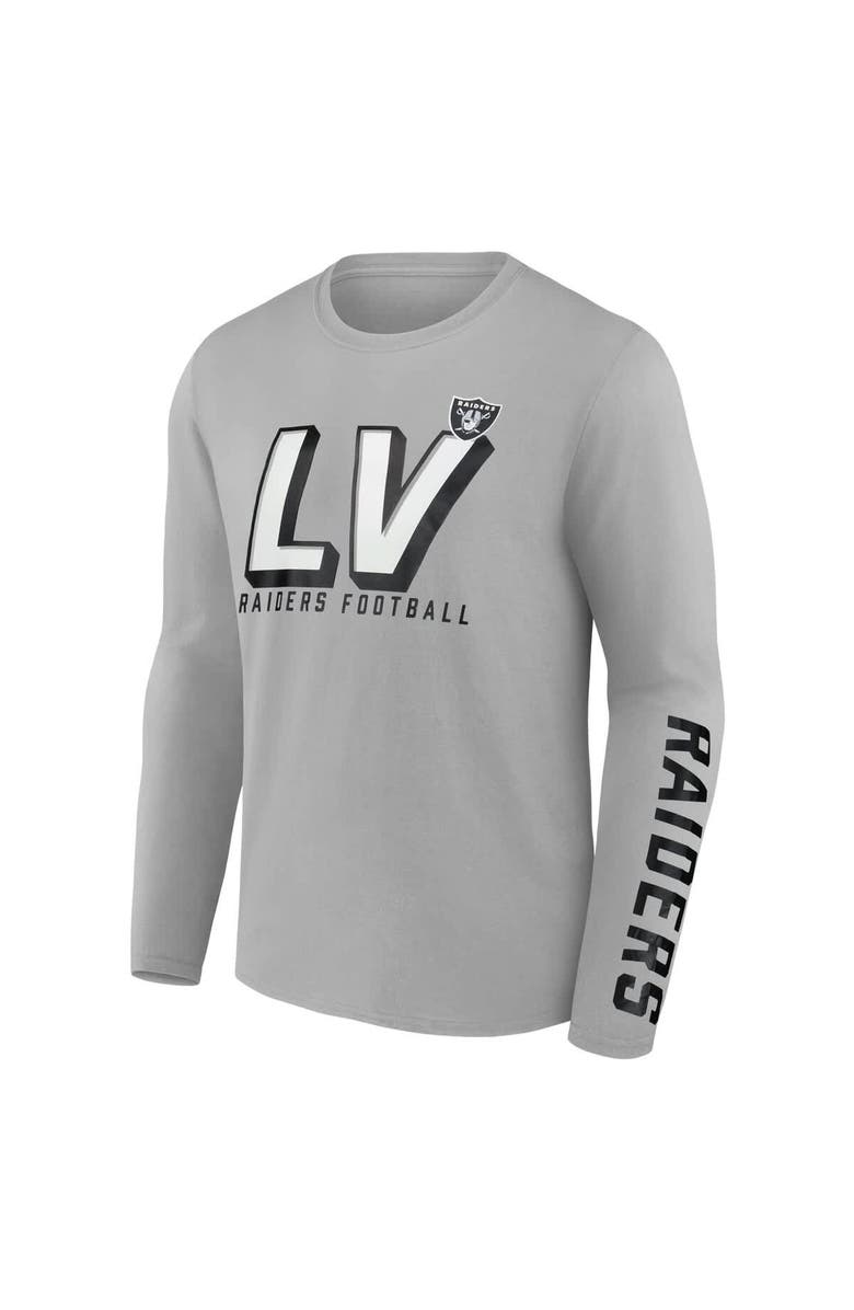 FANATICS Men's Fanatics  Gray Las Vegas Raiders Long Sleeve T-Shirt, Alternate, color, 