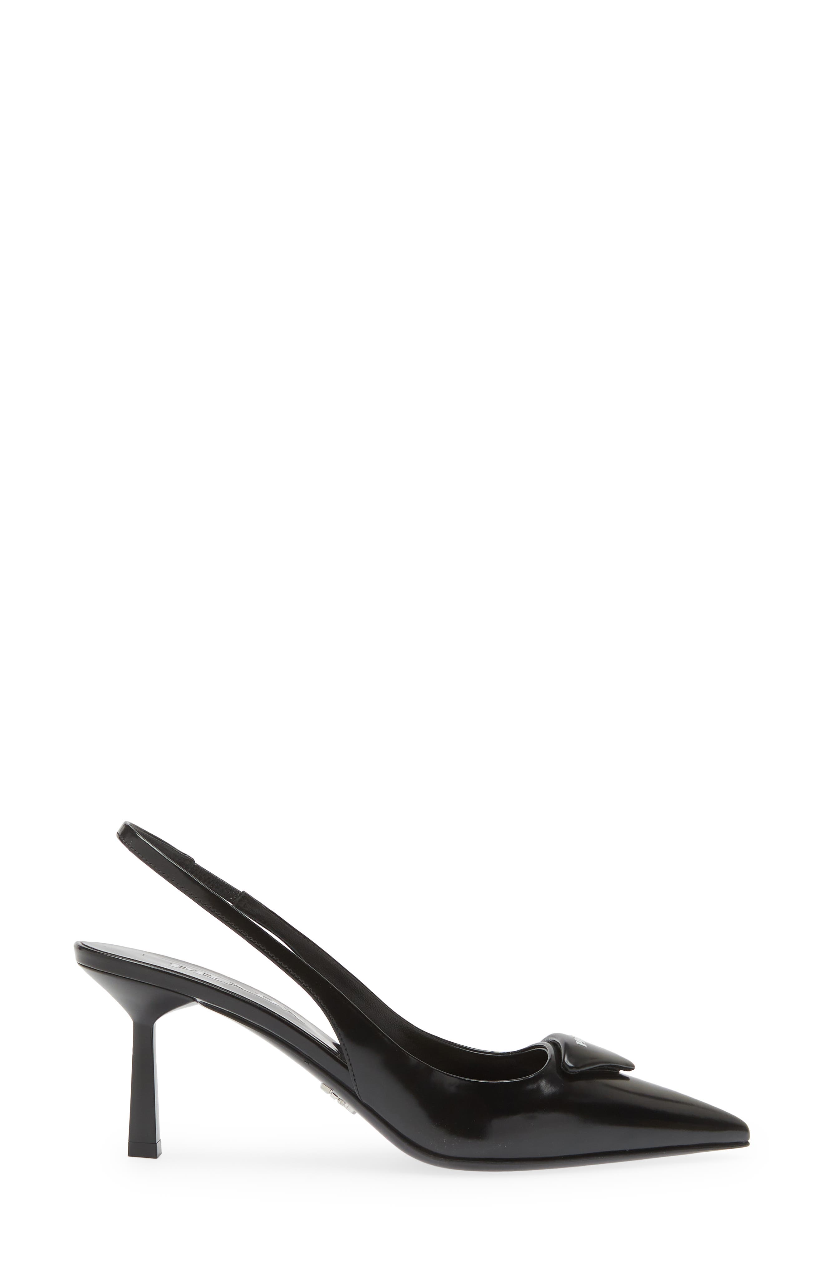 Prada Modellerie Pointed Toe Slingback Pump, Alternate, color, Black