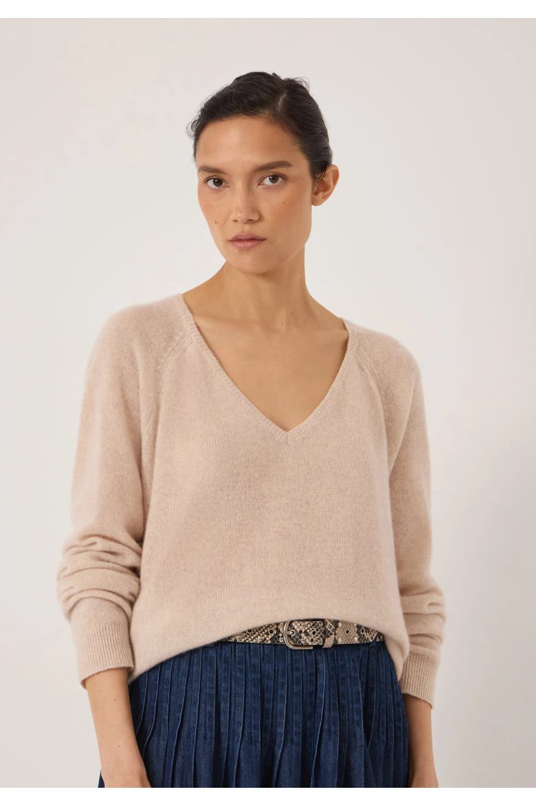 Constance Cashmere V Jumper, Main, color, Oatmeal