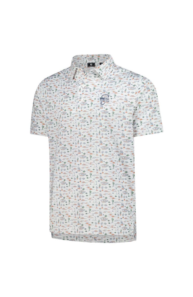 FOOTJOY Men's FootJoy White WM Phoenix Open ProDry All Over Print Polo, Alternate, color, White